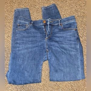 THE LOFT Skinny Mid Rise Medium Wash Stretch Jeans